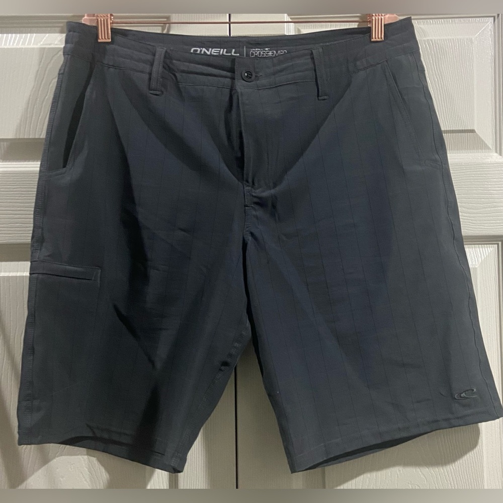O'neill Mens Crossover Shorts 36 x 11 Black Stretch Flat Frront Casual